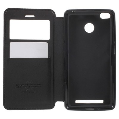 „Roar“ Xiaomi Redmi 3s melns atvēramais ar lodziņu maciņš / Vacins.lv