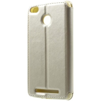 „Roar“ Xiaomi Redmi 3s auksinis atverčiamas dėklas su langeliu / Priedai.lt