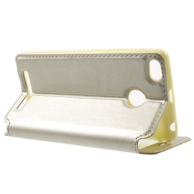 „Roar“ Xiaomi Redmi 3s auksinis atverčiamas dėklas su langeliu / Priedai.lt