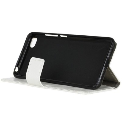 Xiaomi Mi 5S atvēramais ādas balts maciņš, grāmata (maks) / Vacins.lv