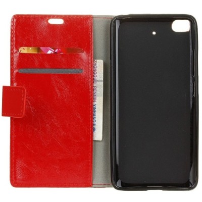 Xiaomi Mi 5S atvēramais ādas sarkans maciņš, grāmata (maks) / Vacins.lv