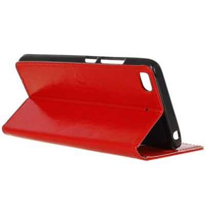 Xiaomi Mi 5S atvēramais ādas sarkans maciņš, grāmata (maks) / Vacins.lv