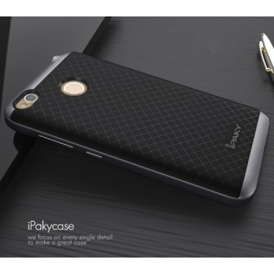 Xiaomi Redmi 4X „IPAKY“ cieta silikona (TPU) melns apvalks (apmales - pelekā krāsā) / Vacins.lv