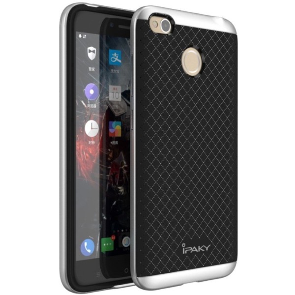 „IPAKY“ kieto silikono (TPU) dėklas - juodas / sidabrinis (Redmi 4X)