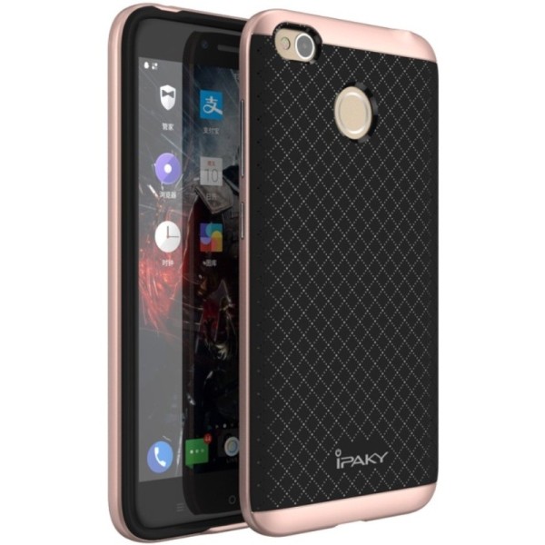 „IPAKY“ kieto silikono (TPU) dėklas - juodas / rožinis (Redmi 4X)