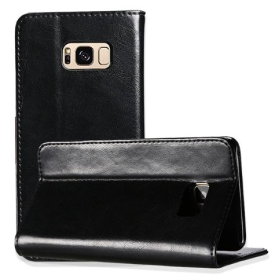 „Kalaideng“ Royale atverčiamas juodas odinis Samsung Galaxy S8+ (G955) dėklas / Priedai.lt