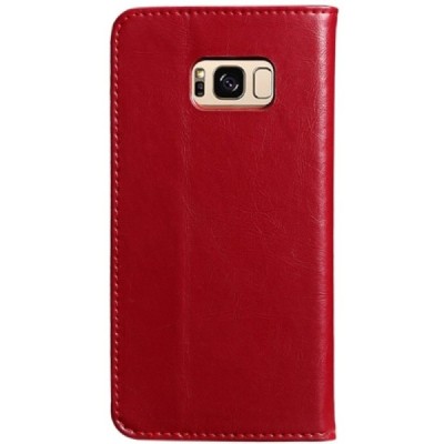 „Kalaideng“ Royale atverčiamas bordo odinis Samsung Galaxy S8 (G950) dėklas / Priedai.lt