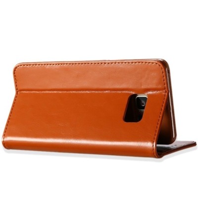 „Kalaideng“ Royale atverčiamas rudas odinis Samsung Galaxy S8 (G950) dėklas / Priedai.lt