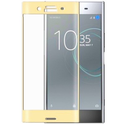 Sony Xperia XZ Premium (Sony Xperia XZ Premium Dual) „3D Rewan“ 9H Tempered Glass sustiprintos apsaugos auksinis pilnai dengiant