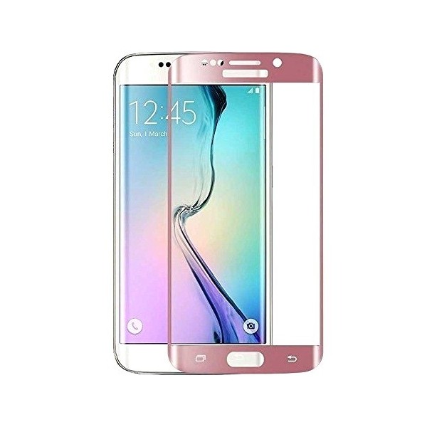 „Calans“ 9H Tempered Glass pilnai dengiantis apsauginis ekrano stiklas 0.2 mm - rožinis (Galaxy S7 Edge)