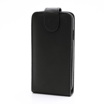 Klasikinis atverčiamas juodas odinis Samsung Galaxy S4 dėklas / Priedai.lt