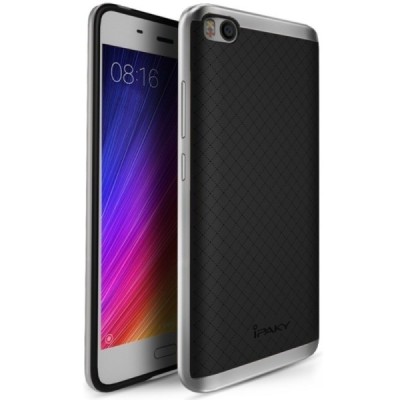 Xiaomi Mi 5S „IPAKY“ kieto silikono TPU juodas (sidabro spalvos apvadais) dėklas - nugarėlė / Priedai.lt