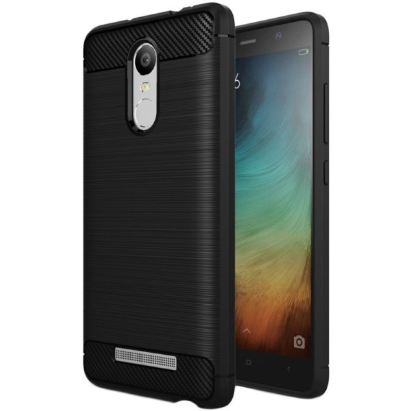 „Carbon“ cieta silikona (TPU) apvalks - melns (Redmi Note 3 / Redmi Note 3 Pro)