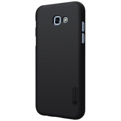 Samsung Galaxy A7 2017 (A720) Nillkin Frosted Shield melns plastmasas apvalks + ekrāna aizsargplēve / Vacins.lv