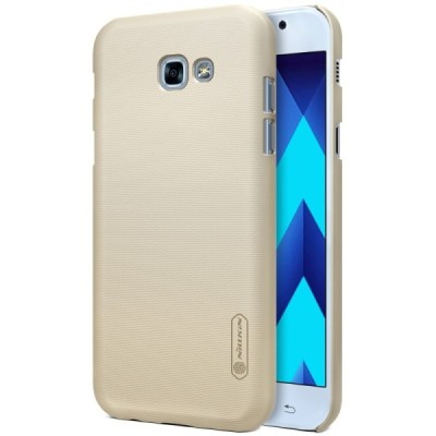 Samsung Galaxy A7 2017 (A720) Nillkin Frosted Shield zelta plastmasas apvalks + ekrāna aizsargplēve / Vacins.lv
