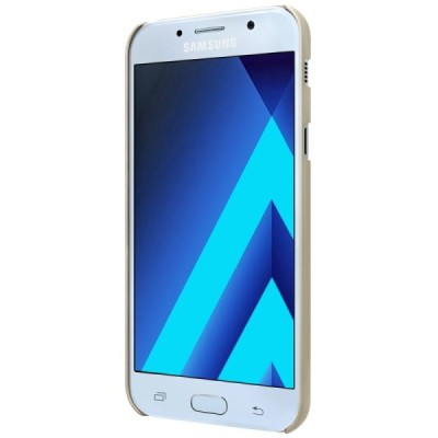 Samsung Galaxy A7 2017 (A720) Nillkin Frosted Shield zelta plastmasas apvalks + ekrāna aizsargplēve / Vacins.lv