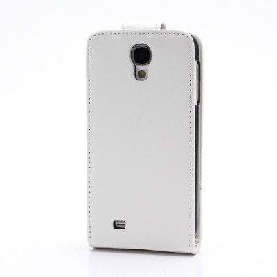 Samsung Galaxy S4 klasisks ādas vertikāli atvēramais balts futrālis / Vacins.lv