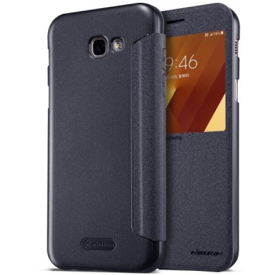 Samsung Galaxy A7 2017 (A720) „Nillkin“ Sparkle atvēramais pelēks maciņš / Vacins.lv