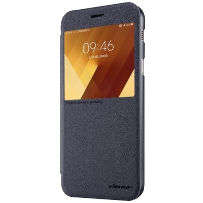 Samsung Galaxy A7 2017 (A720) „Nillkin“ Sparkle atvēramais pelēks maciņš / Vacins.lv