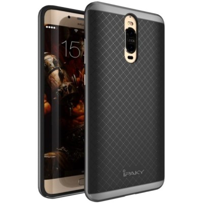 Huawei Mate 9 Pro (Mate 9 Pro Porsche Design) „IPAKY“ cieta silikona (TPU) melns apvalks (apmales - pelekā krāsā) / Vacins.lv
