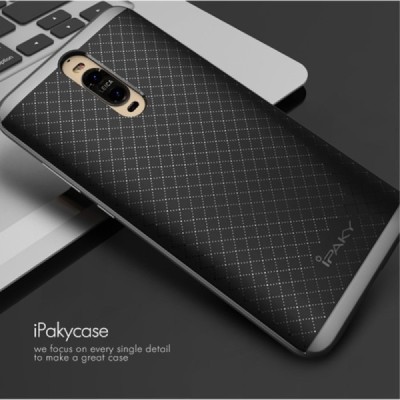 Huawei Mate 9 Pro (Mate 9 Pro Porsche Design) „IPAKY“ cieta silikona (TPU) melns apvalks (apmales - pelekā krāsā) / Vacins.lv