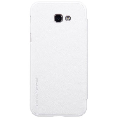 Greznais „Nillkin“ Qin sērijas ādas atvērams balts Samsung Galaxy A7 (2017) A720 maciņš / Vacins.lv