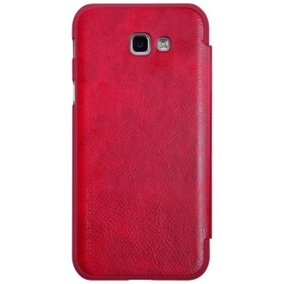 Greznais „Nillkin“ Qin sērijas ādas atvērams sarkans Samsung Galaxy A7 (2017) A720 maciņš / Vacins.lv