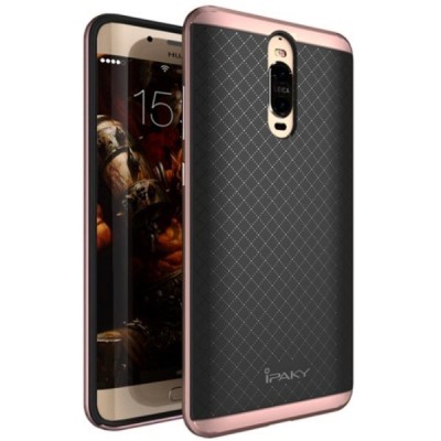 Huawei Mate 9 Pro (Mate 9 Pro Porsche Design) „IPAKY“ kieto silikono TPU juodas (rožinės spalvos apvadais) dėklas - nugarėlė / P