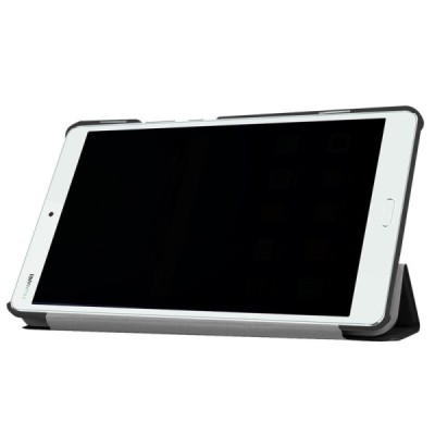 Huawei MediaPad M3 8.4 atvēramais melns maciņš / Vacins.lv