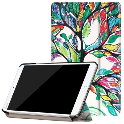 Huawei MediaPad M3 8.4 atvēramais krāsains, balts maciņš / Vacins.lv