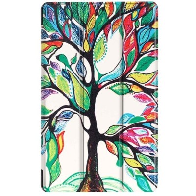 Huawei MediaPad M3 8.4 atvēramais krāsains, balts maciņš / Vacins.lv