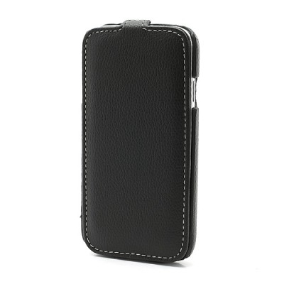 Atverčiamas „Melkco“ odinis juodas Samsung Galaxy S4 i9505, i9500 dėklas (dėkliukas) / Priedai.lt