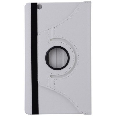 Huawei MediaPad M3 8.4 atvēramais balts ādas maciņš, grozās 360° grādu apjomā / Vacins.lv