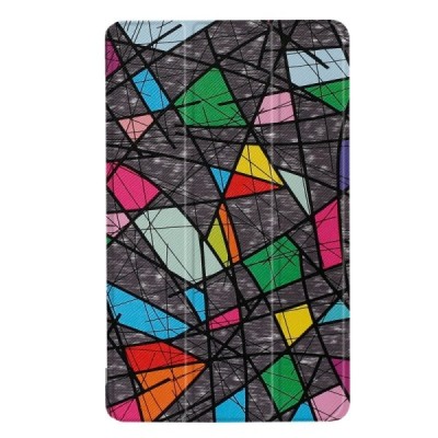 Huawei MediaPad T3 8.0 atvēramais krāsains, pelēks maciņš / Vacins.lv