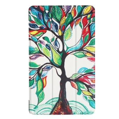 Huawei MediaPad T3 8.0 atvēramais krāsains, balts maciņš / Vacins.lv