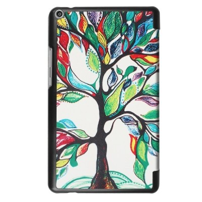 Huawei MediaPad T3 8.0 atvēramais krāsains, balts maciņš / Vacins.lv