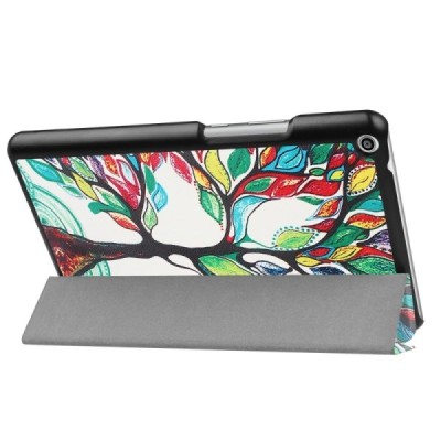 Huawei MediaPad T3 8.0 atvēramais krāsains, balts maciņš / Vacins.lv