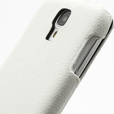 Atverčiamas „Melkco“ odinis baltas Samsung Galaxy S4 i9505, i9500 dėklas (dėkliukas) / Priedai.lt