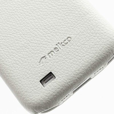 Atverčiamas „Melkco“ odinis baltas Samsung Galaxy S4 i9505, i9500 dėklas (dėkliukas) / Priedai.lt