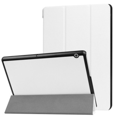 Huawei MediaPad T3 10 atvēramais balts maciņš / Vacins.lv