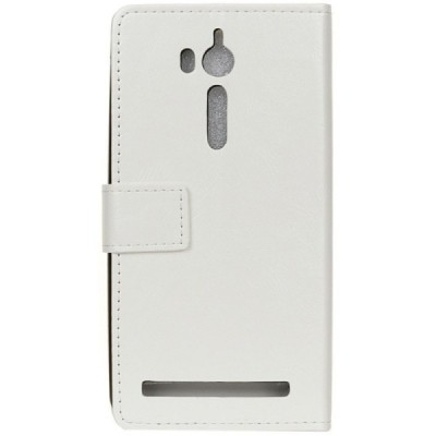 Asus Zenfone Go (ZB552KL) atvēramais ādas balts maciņš, grāmata (maks) / Vacins.lv