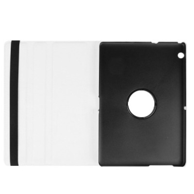 Huawei MediaPad T3 10 atvēramais balts ādas maciņš, grozās 360° grādu apjomā / Vacins.lv