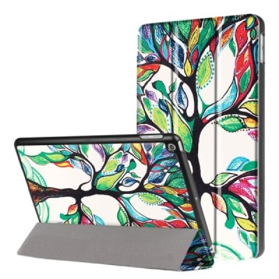 iPad 9.7" 2017 (iPad 9.7" 2018) atvēramais krāsains, balts maciņš / Vacins.lv