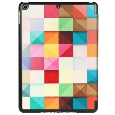 Apple iPad 9.7" 2017 (iPad 9.7" 2018) atvēramais krāsains „Cubes“ maciņš / Vacins.lv