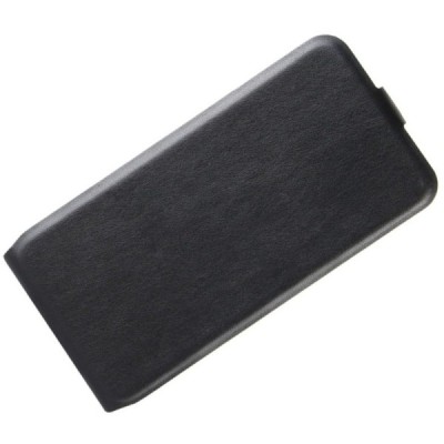 Samsung Galaxy Xcover 4 / 4S (G390, G398) klasikinis vertikaliai atverčiamas juodas odinis dėklas / Priedai.lt