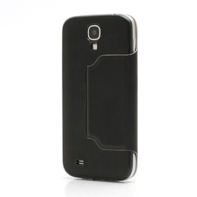 Samsung Galaxy S4 S-View stiliaus juodas atverčiamas dėklas (dėkliukas) - galinis dangtelis / Priedai.lt