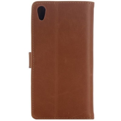 Sony Xperia L1 (G3311, G3312, G3313) atverčiamas šviesiai rudas odinis retro dėklas - piniginė / Priedai.lt