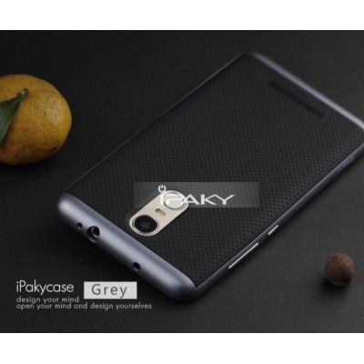 Xiaomi Redmi Note 3 ir Xiaomi Redmi Note 3 Pro „IPAKY“ kieto silikono TPU juodas (pilkais apvadais) dėklas - nugarėlė / Priedai.