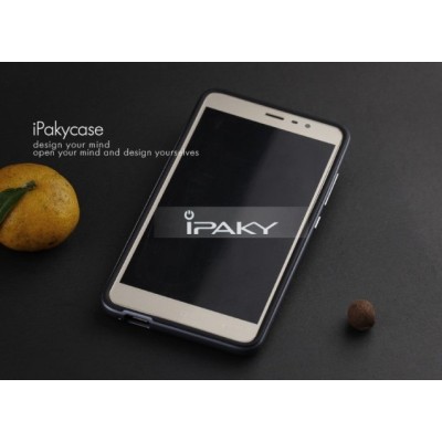 Xiaomi Redmi Note 3 ir Xiaomi Redmi Note 3 Pro „IPAKY“ kieto silikono TPU juodas (pilkais apvadais) dėklas - nugarėlė / Priedai.