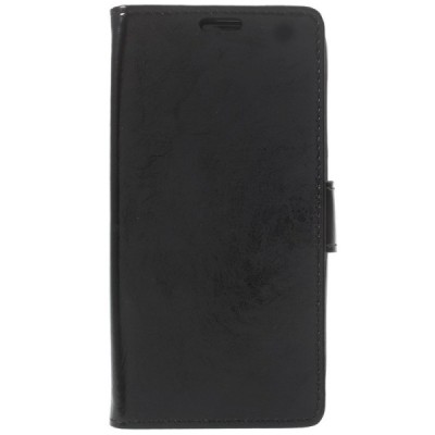 BQ Aquaris X, Aquaris X Pro atverčiamas juodas odinis dėklas, knygutė - piniginė / Priedai.lt